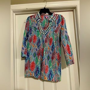 Lilly Pulitzer Beaded Tunic Top. Size M